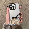 Полосатый Кофе Кот Лазерный Чехол Для Телефона Для iPhone 17 16 Pro Max 15 14 Pro Max Plus 13 Mini 12 11 Pro Max Ударопрочные Черные Чехлы