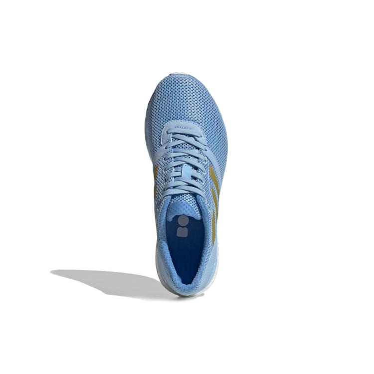 adidas Adizero Adios 4 Устойчивые к истиранию Амортизация Нескользящие Низкие Беговые Кроссовки Женские Синий Белый Золотой EF1458