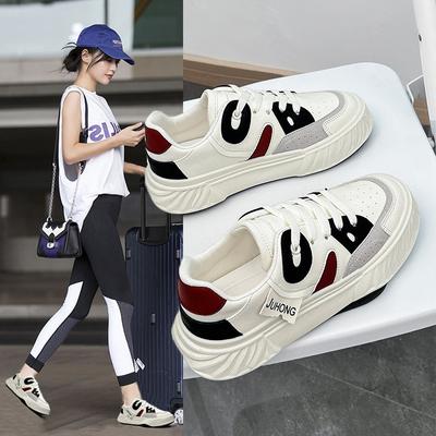 Женские повседневные нескользящие кроссовки, кроссовки на платформе, дышащие удобные кроссовки на шнуровке для бега, прогулочные туфли для женщин, спортивная обувь для тенниса на плоской подошве из искусственной кожи