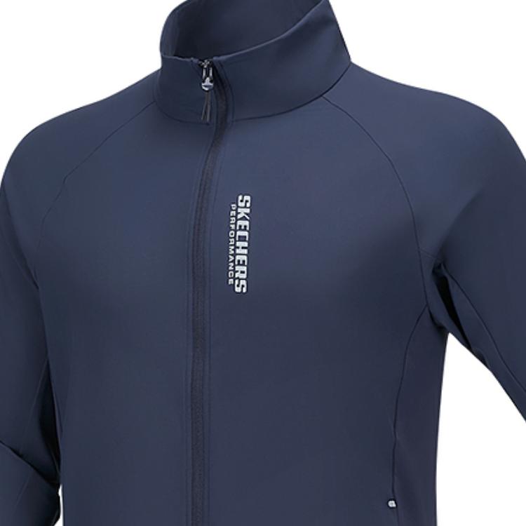 Skechers Godri Повседневная Спортивная Влагоотводящая Быстросохнущая Куртка с Воротником-стойкой Мужские Куртки Темно-синий-Академический-Синий P225M157-02MZ