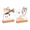 2026 Small Desk Calendar with Wooden Base Cute Dog Cat Patterns Monthly Planner