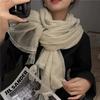 Новый осенне-зимний высококачественный кружевной литературный платок с защитой от солнца, универсальный простой парный шарф из хлопка и льна