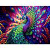 Diy полная круглая алмазная картина животное павлин вышивка крестиком комплект мозаика картина стразы домашний декор стены книги по искусству подарок 30x40 см/12x16 дюймов