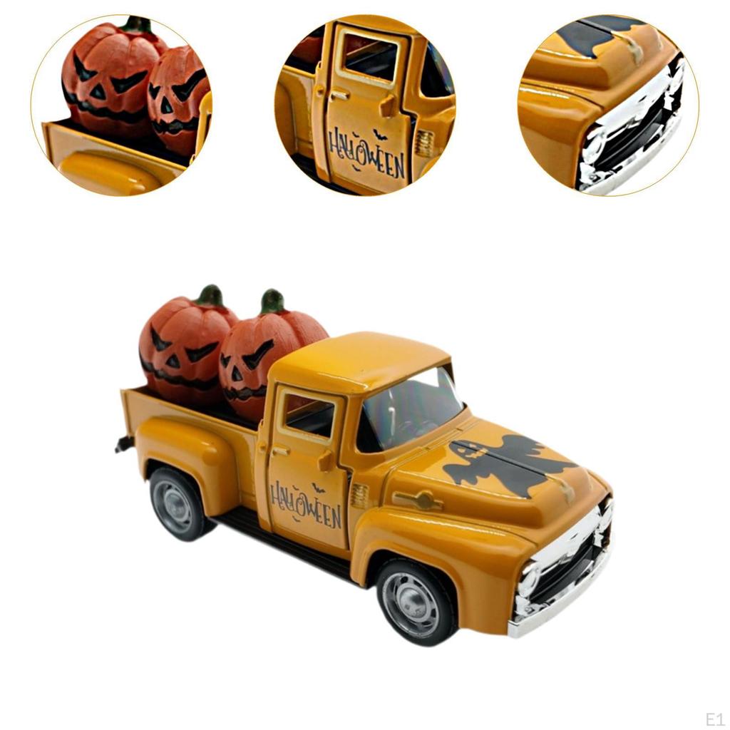 Halloween Alloy Truck Model Table Decor Creative Scary Pumpkin for Favor