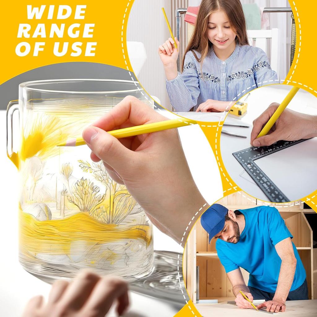 24 шт. Желтый восковой карандаш Маркировочный карандаш Оптовый восковой карандаш Деревянные восковые карандаши для разметки и раскрашивания на поверхности шара для боулинга Художественное рисование