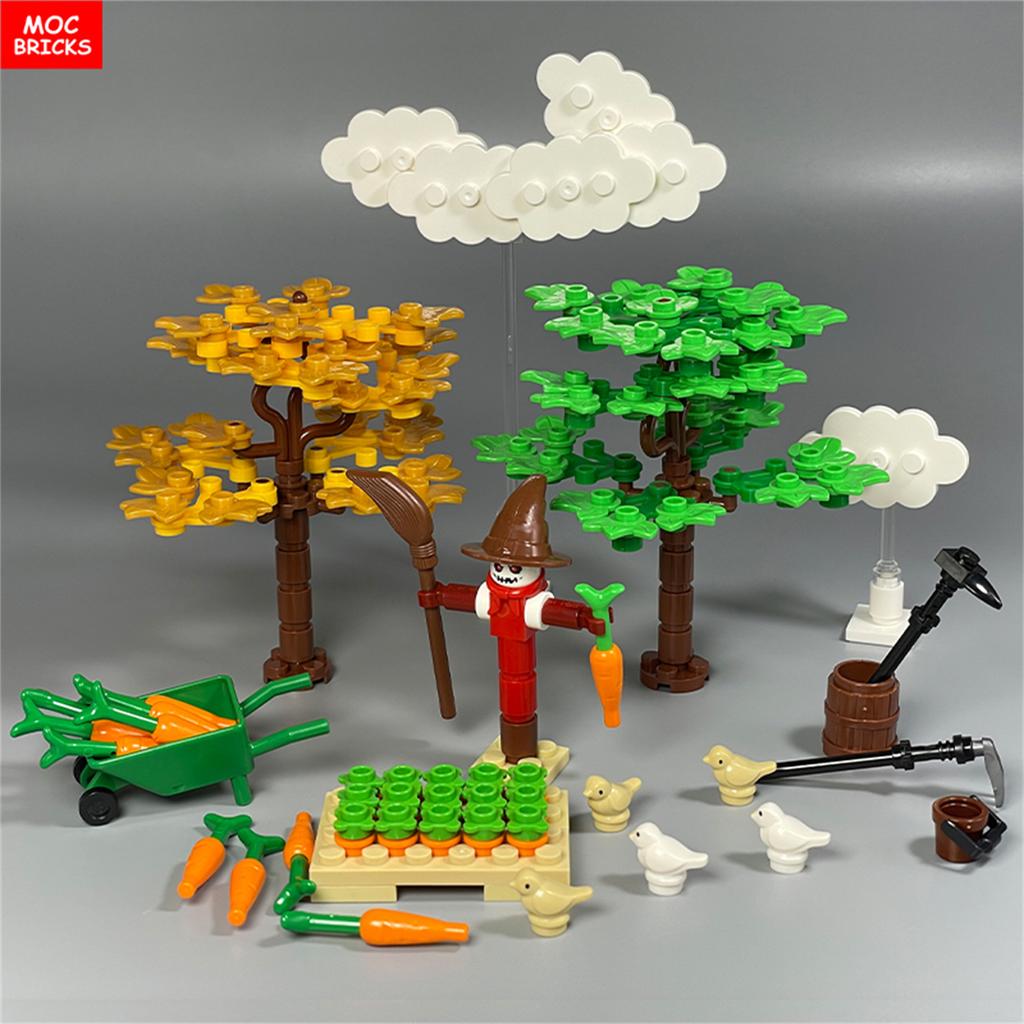 Нетоксичные Moc Кирпичи Город Пугала Серия Полевая Ферма Аксессуары Городская Модель Образовательные Строительные Блоки Игрушки Для Детей