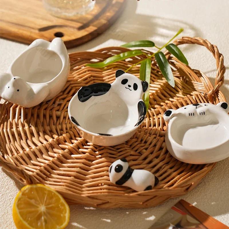 Милые мультяшные керамические миски для дома, вкусные хот-поты, маленькие тарелки, изысканные десерты и закуски для ресторанов высокого класса, изысканная столовая посуда