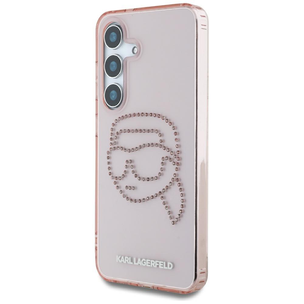 Чехол Karl Lagerfeld Rhinestones K. Головной Логотип Для Samsung Galaxy S25 Розовый