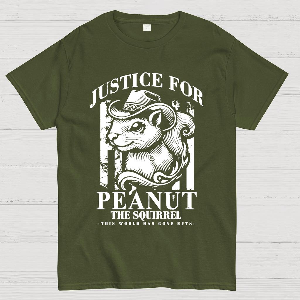 Justice For Peanut The Squirrel This World Has Gone Nuts Cotton Summer Casual Cool Loose T-Shirt