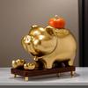 Pig Savings Bank with Base Tabletop Decor Compact for Display Cabinet