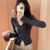 Simple Casual Lapel Knitted Cardigan Women's Autumn and Winter New Fashion Temperament Slim and Thin Bottoming Sweater Tide