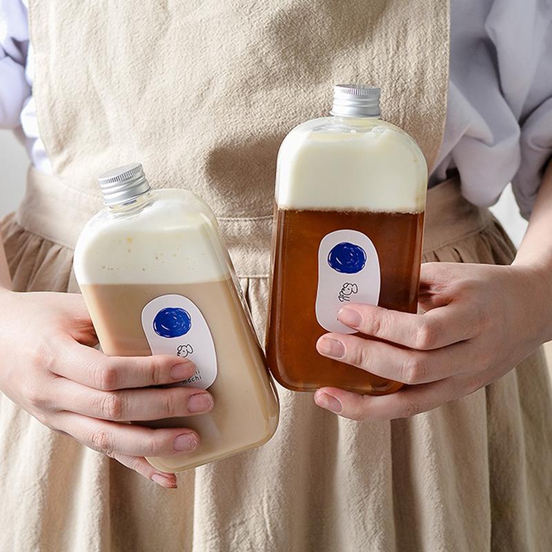 Бутылка для напитков 400 мл, квадратная бутылка для напитков, молока, чая, сока, холодного напитка