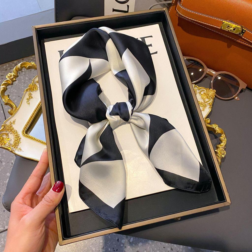 70cm Korean-Style Silk Square Scarf: Fashionable, Versatile Neck Protection and Decorative Accessory
