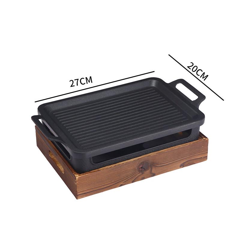 ZISIZ Rectangular Charcoal BBQ Grill with Warming Tray