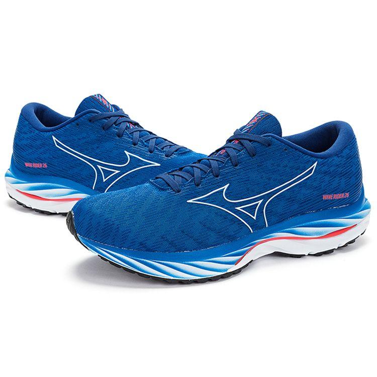 Mizuno Мужские Wave Rider 26 Синий Белый J1GC220305