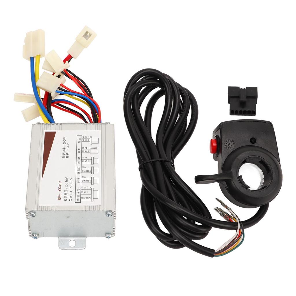 36V 500W Контроллер скорости двигателя Комплект дроссельной заслонки под палец Алюминиевый сплав Комплект для переоборудования электровелосипеда для электрического трехколесного велосипеда