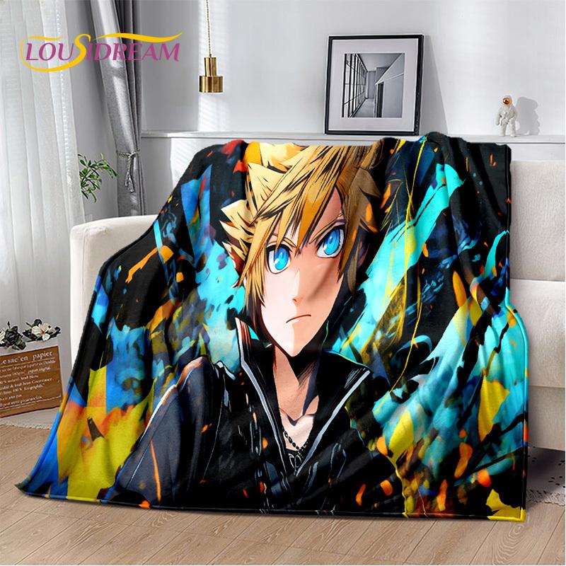 Cartoon Kingdom Hearts Games 3D Soft Flannel Blanket for Beds Bedroom Sofa Picnic,Throw Blanket for Cover Outdoors Leisure Gift
