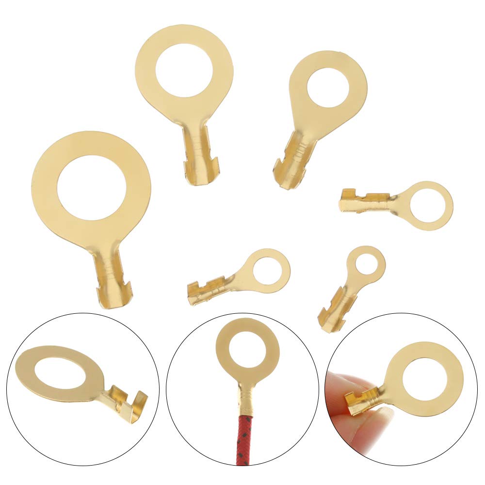 Комплект круглых клеммных соединителей, латунная обжимная кабельная проволочная клемма, круглая клемма, медная проушина, кольцевая кабельная проволочная клемма, набор из 150 штук, универсальная водонепроницаемая