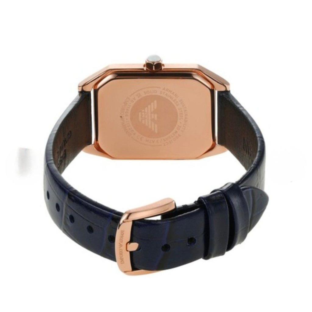 Б/у Женские часы EMPORIO ARMANI Восьмиугольные Синие Emporio Armani Часы Аналоговые Кожаные AR11466