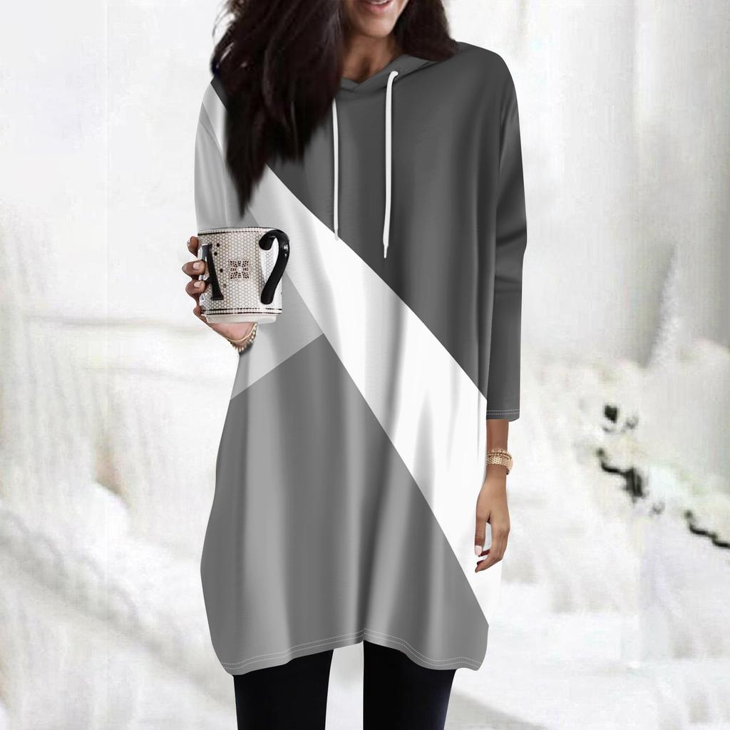 Женские толстовки, повседневные рубашки с рукавами 3/4, модные туники с принтом, топы с карманами