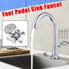 Switch Control By Floor Foot Pedal Valve Copper Bathroom Basin Faucet Single Cold Tap Hospital Hotel Pedal Water Faucet