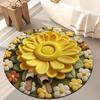 Цветочный Плюшевый Диатомовый Земляной Коврик для Пола 3D Визуальный Цветочный Узор Диатомовая Грязь Коврики для Пола Нескользящий Впитывающий Коврик для Ванной для Спальни Кухни Прихожей