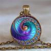 Fibonacci Spiral Fractal Sacred Geometry Necklace, Fibonacci Spiral Fractal Sacred Geometry Jewelry, Fibonacci Spiral Fractal Pendant