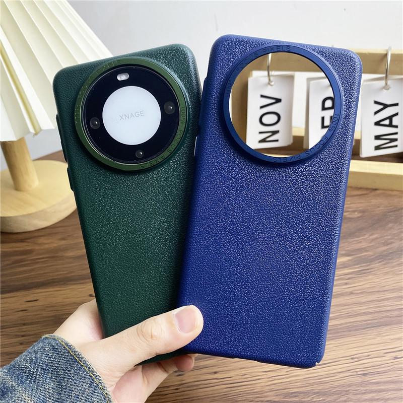 Для Huawei Mate 60 Pro Plus RS Ultimate прочный металлический чехол с большой дыркой в оправе объектива Litchi Grain PC, защитный чехол от отпечатков пальцев, задняя крышка-оболочка