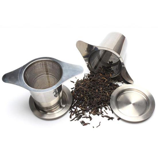 Корзина для заваривания чая с двойной ручкой, мелкоячеистая чашка из нержавеющей стали, воронка для заваривания листового чая, сито, принадлежности для чайной комнаты