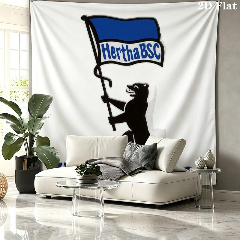 Hertha BSC Custom Name Wall Tapestry Aesthetic Wall Hanging Printed Fabric Blanket Decorative Tapestries for Bedroom Living Room Home Decor