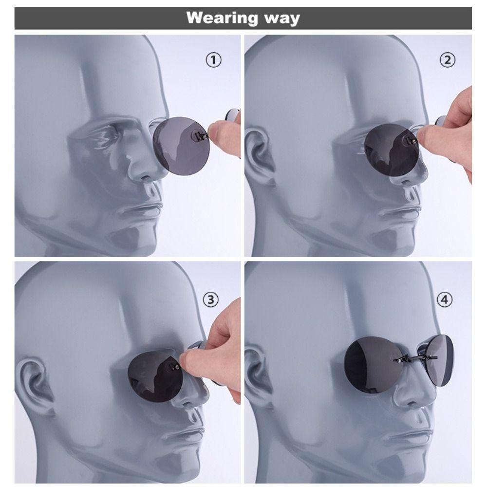 Lightweight Photochromic Nose Sunglasses UV400 Clip On Design Frameless Eyeglasses Anti-Reflective Clip On Sunglasses Men Women