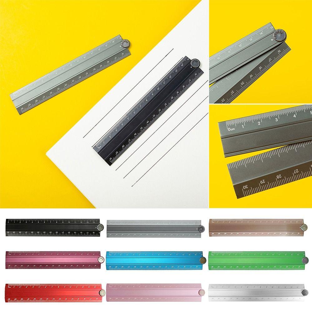 Aluminum Alloy Folding Ruler 30cm Metal Ruler High Quality Stationery Ruler  Students