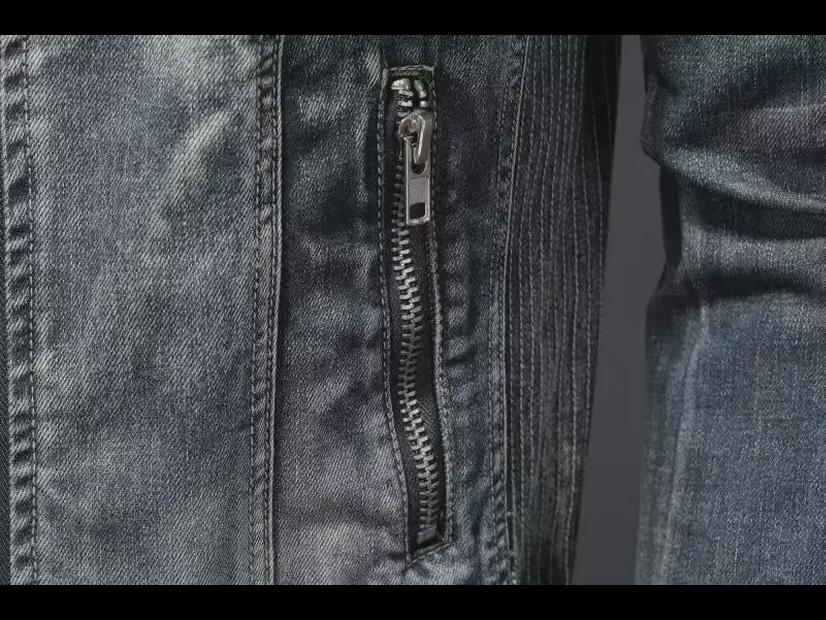 Джинсовая куртка в европейском ретро-стиле Slim Fit для мотоциклистов - мужская повседневная куртка с лацканами, модный стиль