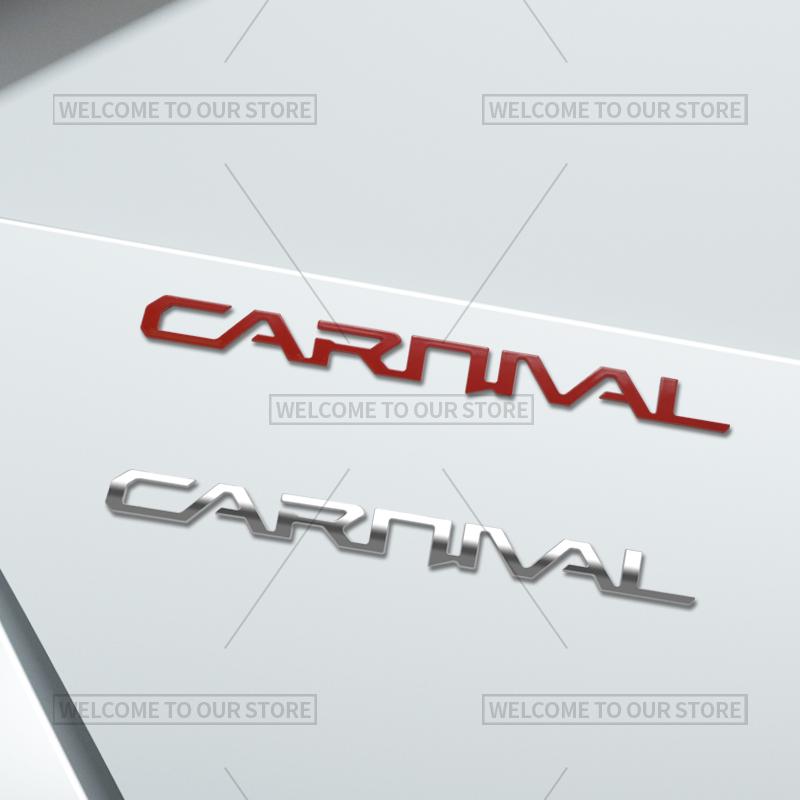 AANA1 3D Car Styling For Kia Carnival Letter Emblem HEV LX EX SX Prestige Badge Metal Stickers Rear Trunk Decals Auto Accessories