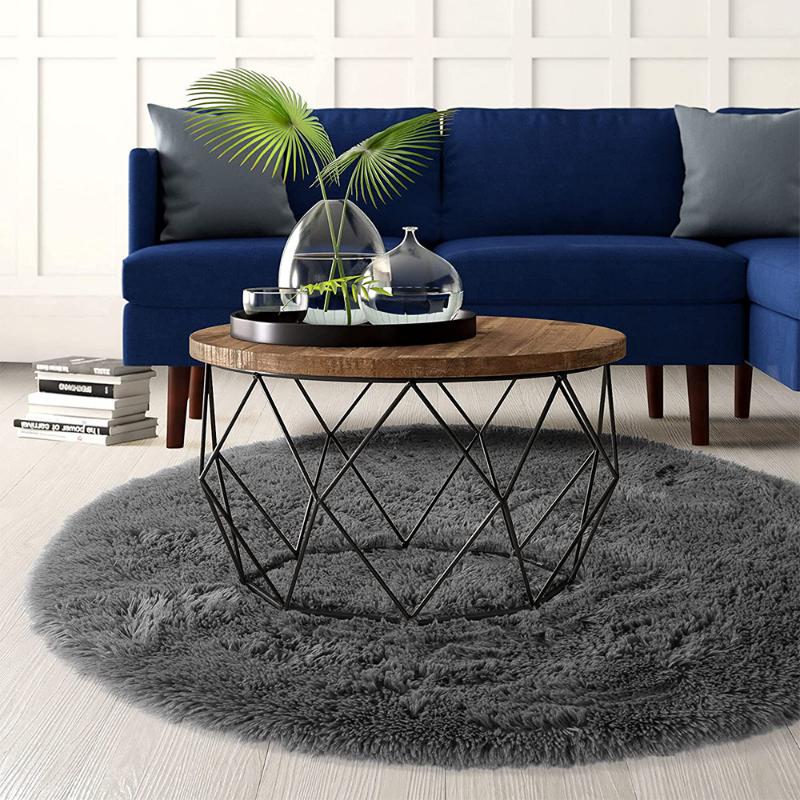 Плюшевый круглый ковер, пушистые белые ковры для гостиной, мягкий домашний декор, украшение для спальни, детской комнаты, салон, ковер с толстым ворсом