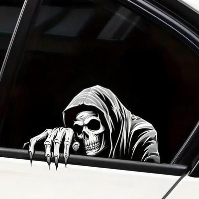 Автомобильные наклейки на зеркала Декор Жуткий Череп Наклейки на окна автомобиля Водонепроницаемые Клейкие Автомобильная Декорация Стойкие к выцветанию Автомобильный Экстерьер