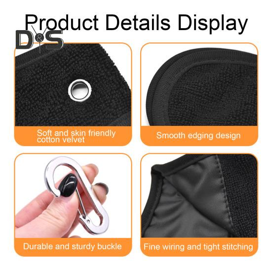 Полотенце для мячей для гольфа Мягкое впитывающее маленькое полотенце для мячей для гольфа с зажимом для сумок для гольфа Аксессуары для чистки мячей для гольфистов