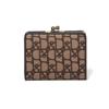 Pinky&Dianne Women's Bifold Wallet Padlock Logo Brooch Kiss Lock Chocolate PDLWBES1
