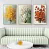 Yellow Red White Flowers Canvas Art Vintage Poster Vase Decorative Prints Wall Painting Wall Decoration Pictures for Living Room
