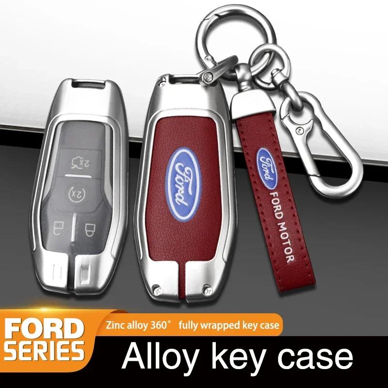 New 2026 Car Sticker 2025 Hot Zinc Alloy Car Remote Key Case Cover For Ford Fusion Mondeo Mustang F-150 Explorer Edge 2015 2016