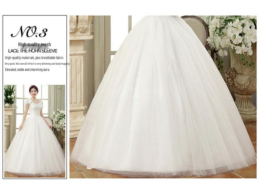 2025 Spring Plus Size Floral One-Shoulder Wedding Gown with Slimming Design