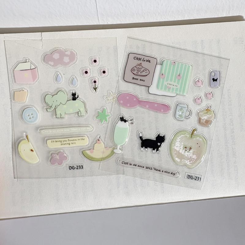 Милые мультяшные наклейки для чехла телефона, наклейки для DIY, эстетичные кавайные наклейки, украшения, наклейки для вечеринки, аксессуары