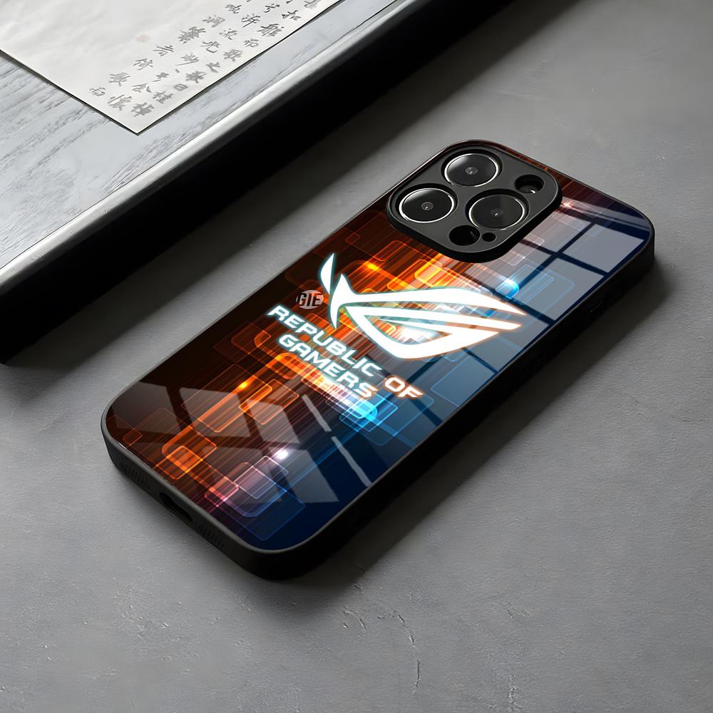 Чехол-стекло Asus Republic Of Gamers для iPhone 16 15 14 Pro Max 13 12 Mini 11 X XS XR 8 Plus Для Samsung Защита камеры