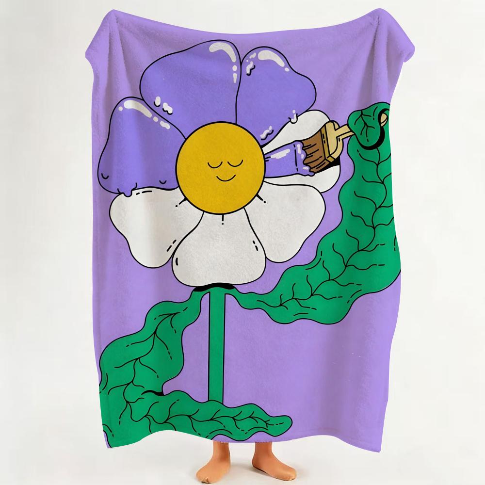 Art F Funny f floral a art Throw Flannel Throw Blanket Suitable for Sofa Living Room Bedroom