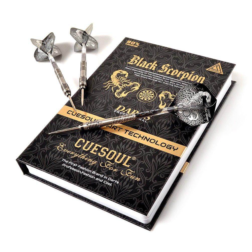 CUESOUL BLACK SCORPION SERIES 24g Tungsten Steel Tip Darts Set with Titanium Coated Barrels (CSBS-M2301)