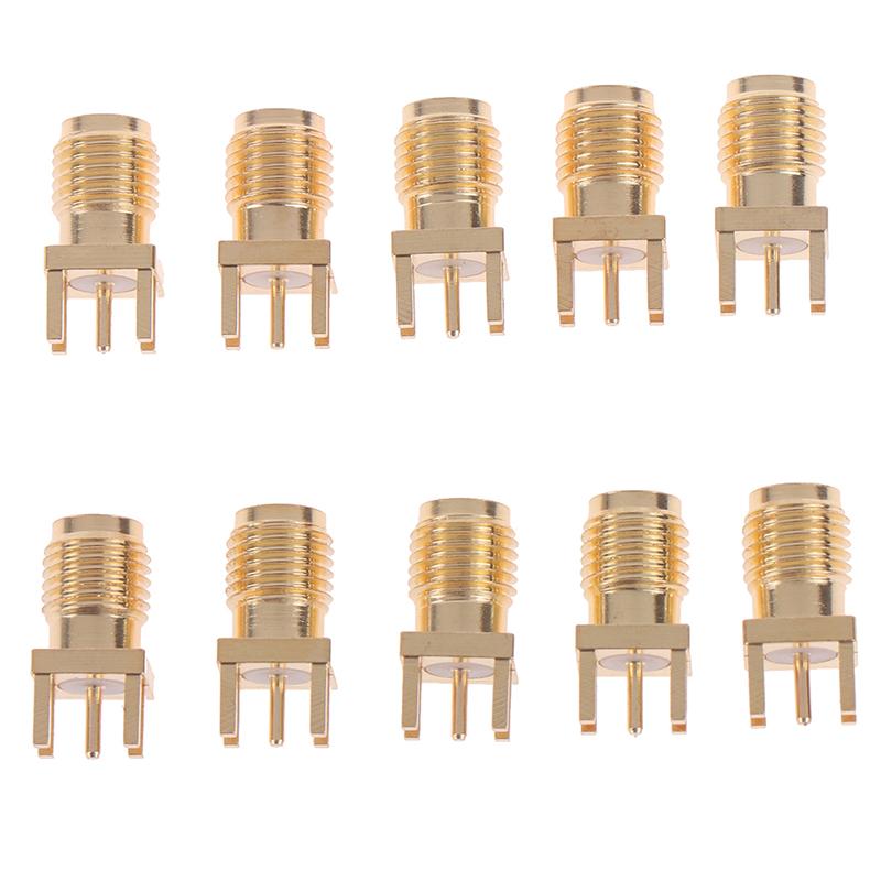 10X 1,6 мм Sma гнездовой разъем, гайка для припоя, край печатной платы, зажим для прямой установки, РЧ-разъем