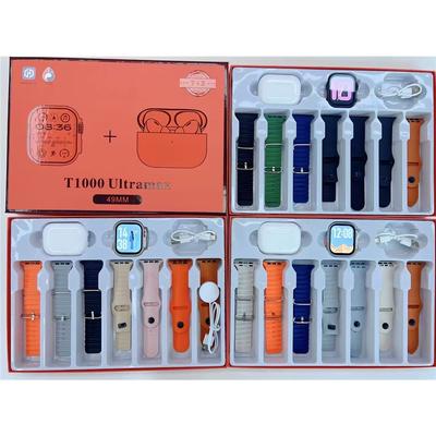 T1000 ultra max + Наушники-вкладыши Смарт-часы для мужчин Всегда включенный дисплей Монитор сердечного ритма Звонки по BT Женские водонепроницаемые смарт-часы