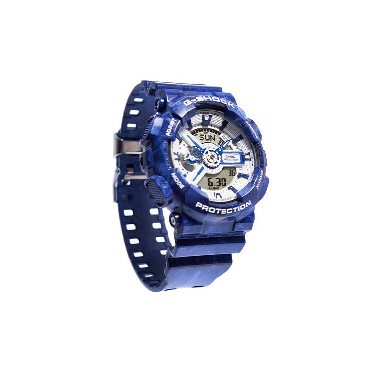 Casio Мужские часы с двойным дисплеем (жидкокристаллический/аналоговый) Серия Синие часы GA-110BWP-2APFQ