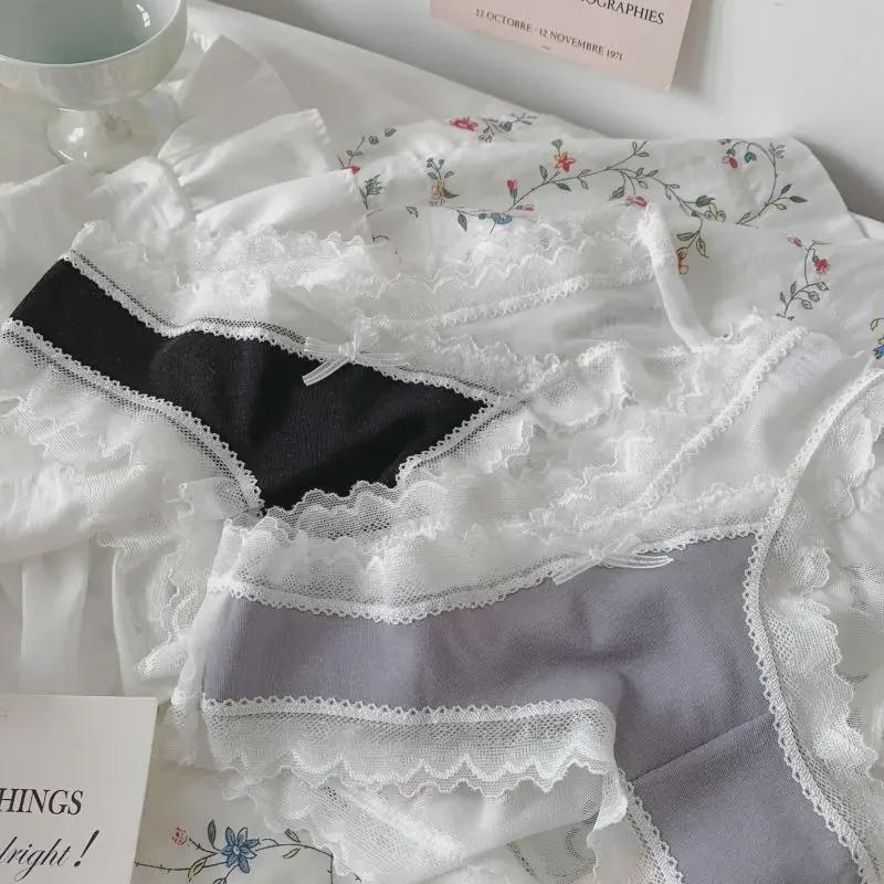 Нижнее белье в японском стиле из кружева и хлопка Wild Cat Mesh для женщин