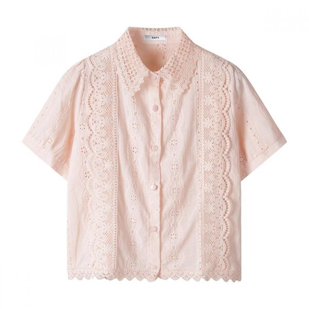 Ggpx Collar Neck Lace Button Shirt Gp6sh014f